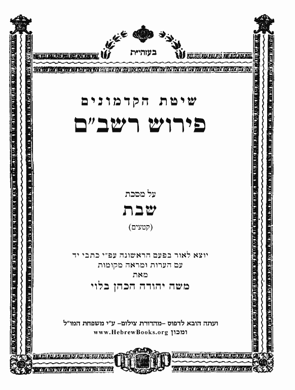 פירוש רשב"ם * - שבת