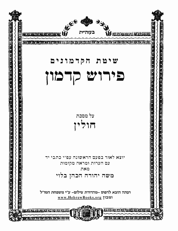 פירוש קדמון - חולין