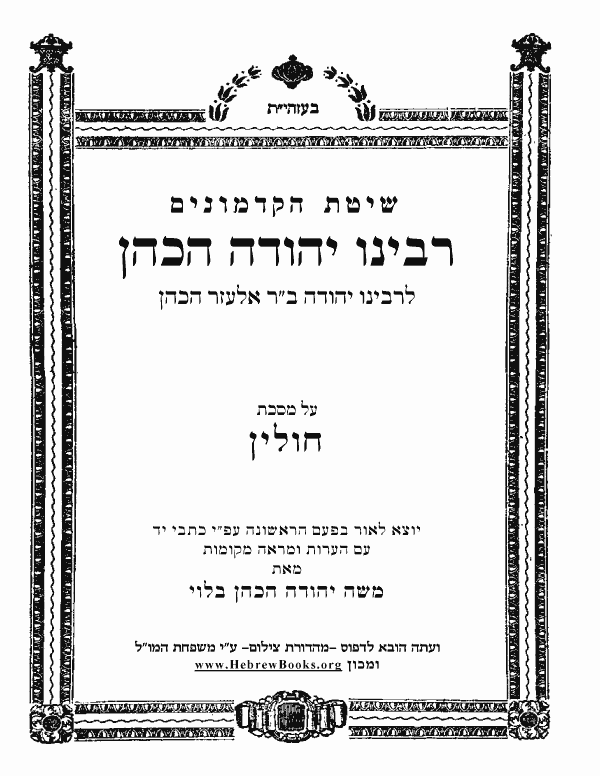 רבינו יהודה הכהן - חולין